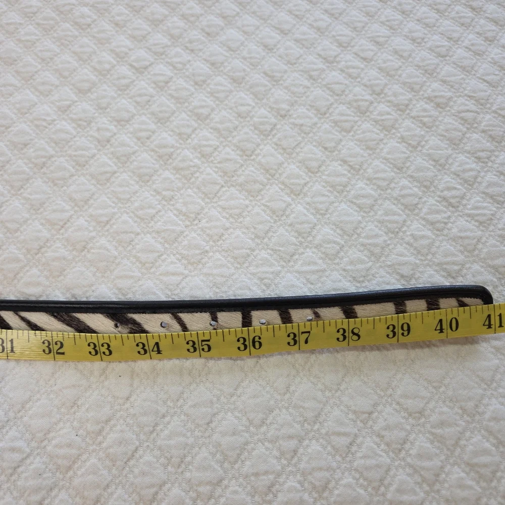 Amanda Smith Zebra Print Calf Hair Thin Belt - Picture 9 of 9